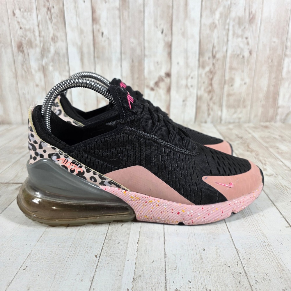 Nike Air Max 270 Womens Black Pink Leopard Print AH8050-008 Sneaker Size 6.5